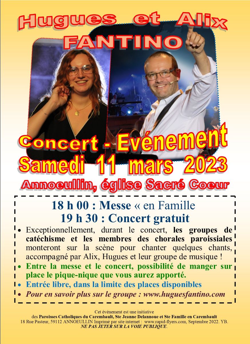 affiche du concert avec Hugues Fantino